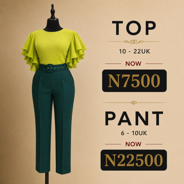 Belted Peg Leg Pant, Green