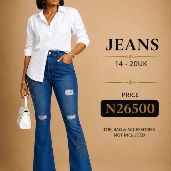 Stoned and Distressed bell bottom jeans