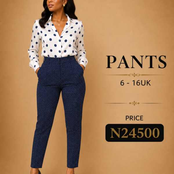 Polka-dot Pant, Navy