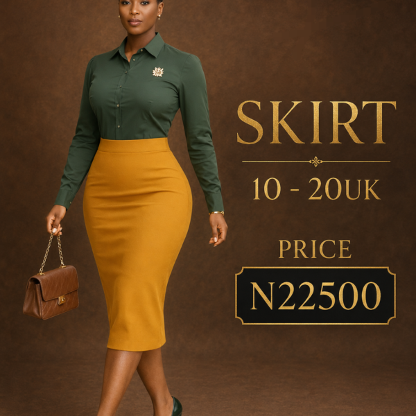 Essential Pencil Skirt, Mustard
