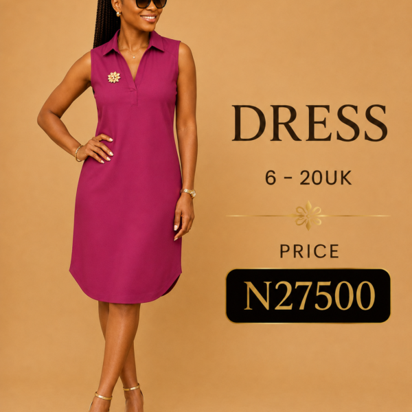 Linen shirt dress, Plum