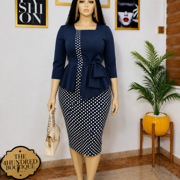 Navy Polka Dot Two Piece