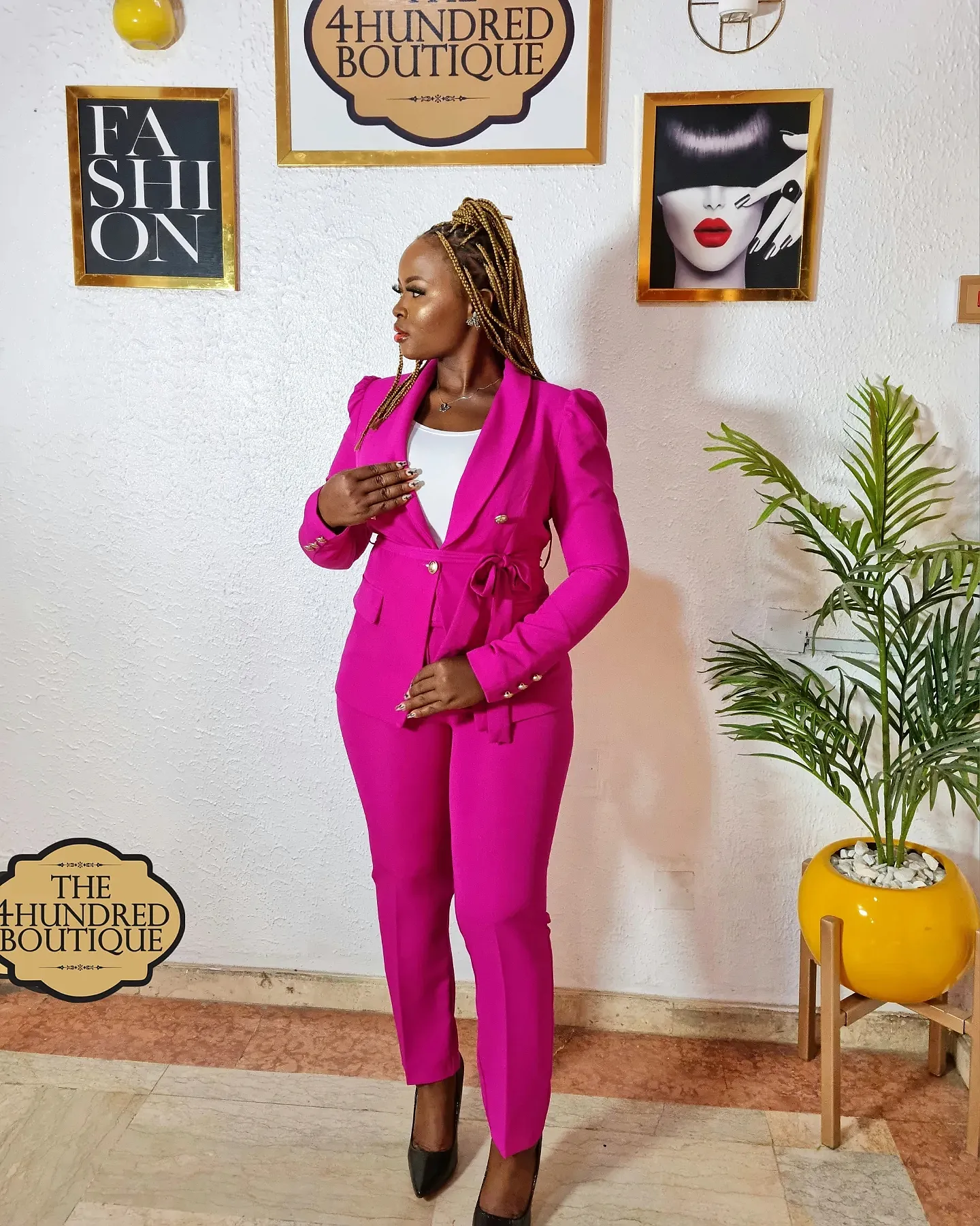 Puff Sleeve Blazer Set, Pink – The 4hundred Boutique