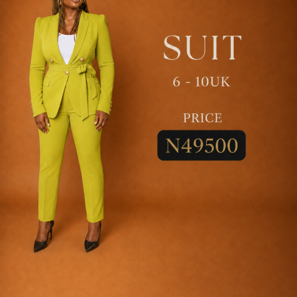 Puff Sleeve Blazer Set, Olive
