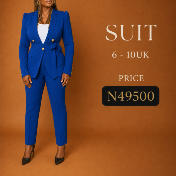 Puff Sleeve Blazer Set, Blue