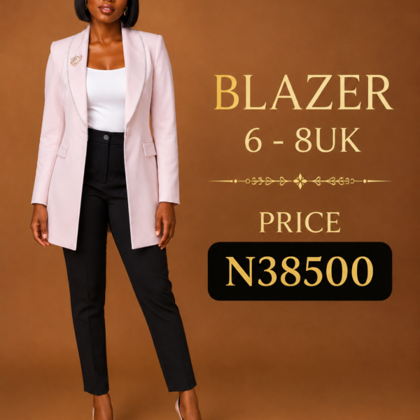 Studded Collar Blazer, Peach