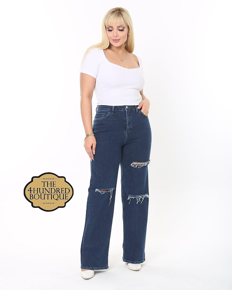 Straight Leg Jeans, Ripped – The 4hundred Boutique