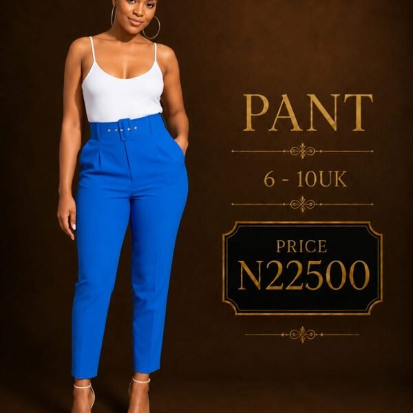 Belted Peg Leg Pant, Blue
