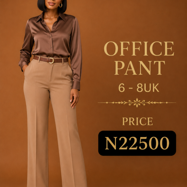 Khaki Gold Belt Pant
