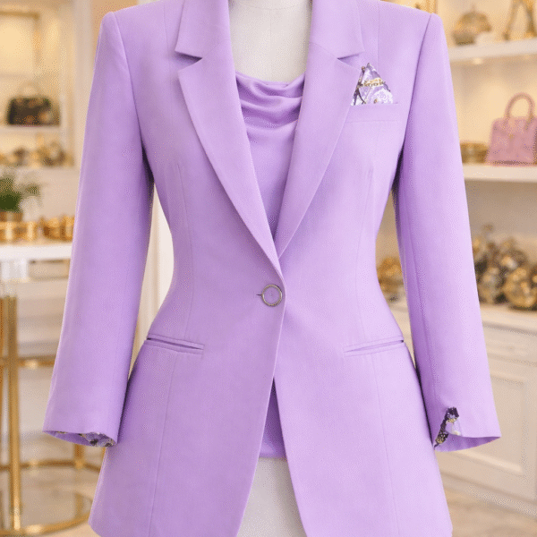 KD Pocket Square Blazer, Lilac