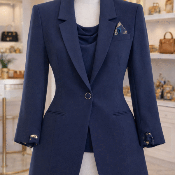 KD Pocket Square Blazer, Navy