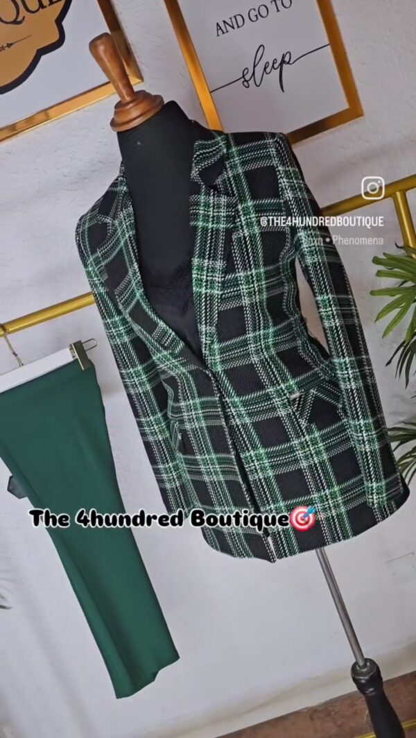 Luxury Plaid Blazer, Green