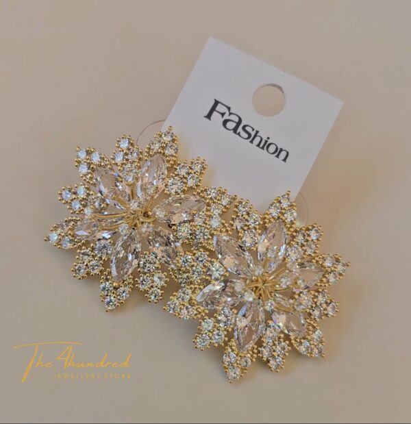 Floral Cluster Earring, Gold