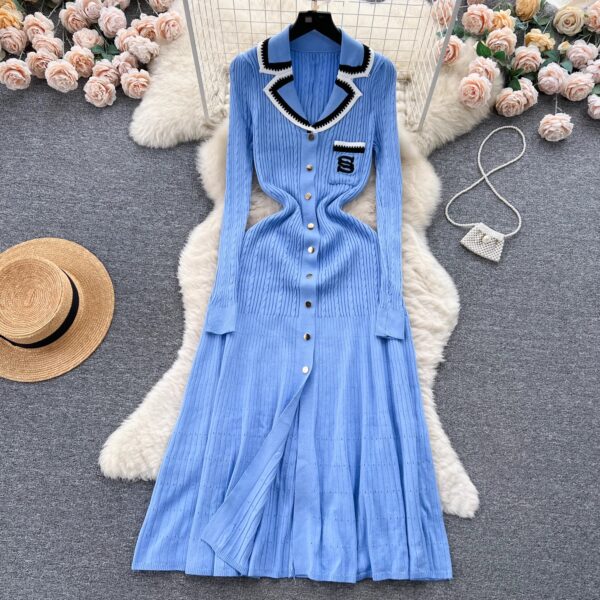 Knitted Gown, Blue