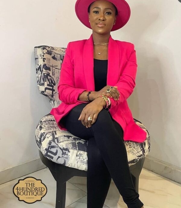 Plus Slimfit Ruched Sleeve Blazer, Pink