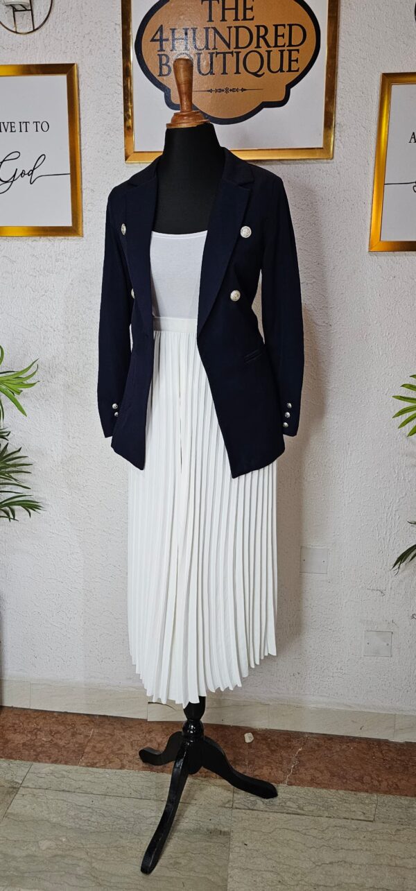 Basic Double Breasted Blazer, Navy