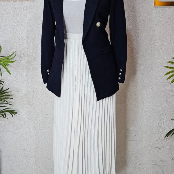 Basic Double Breasted Blazer, Navy