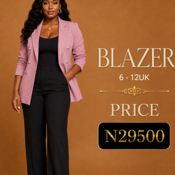 Basic Double Breasted Blazer, Peach