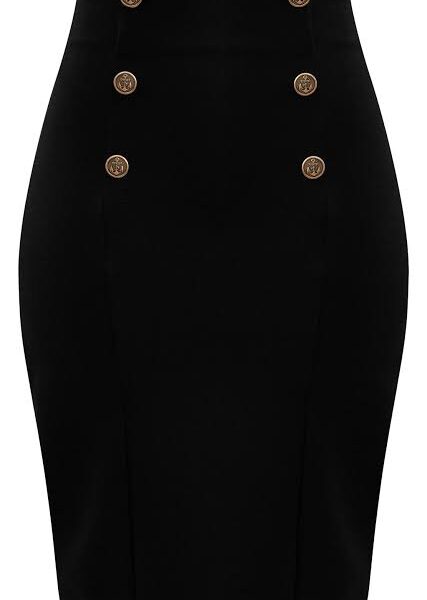 Plus Elastic Band Pencil Skirt, Black