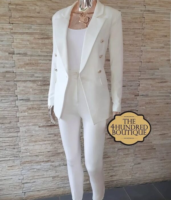 Baby Girl Blazer, White