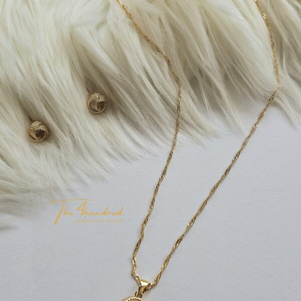 Knot Shape Earring & Pendant Set