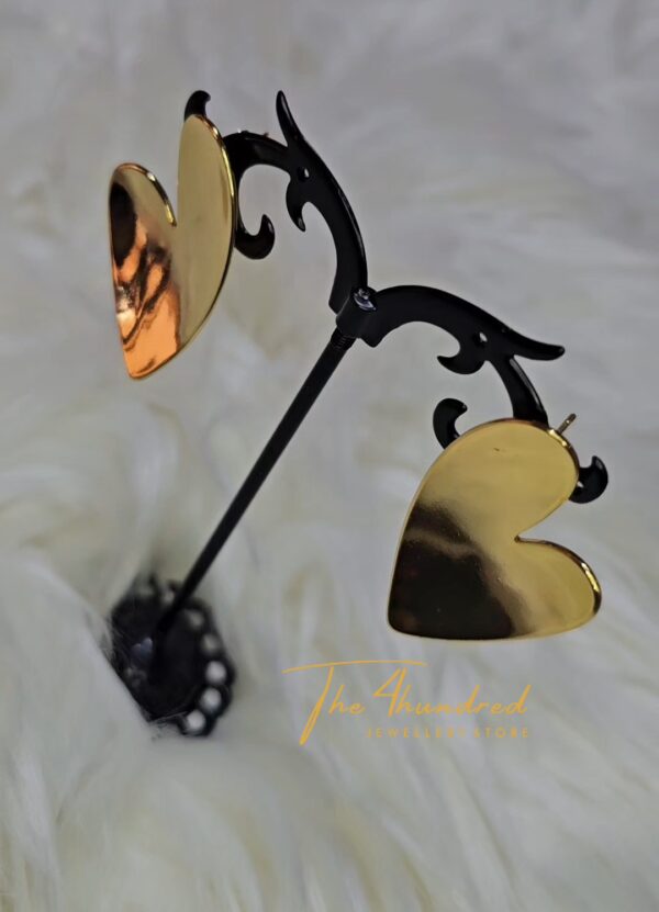 Gold Toned Heart Shaped Earring