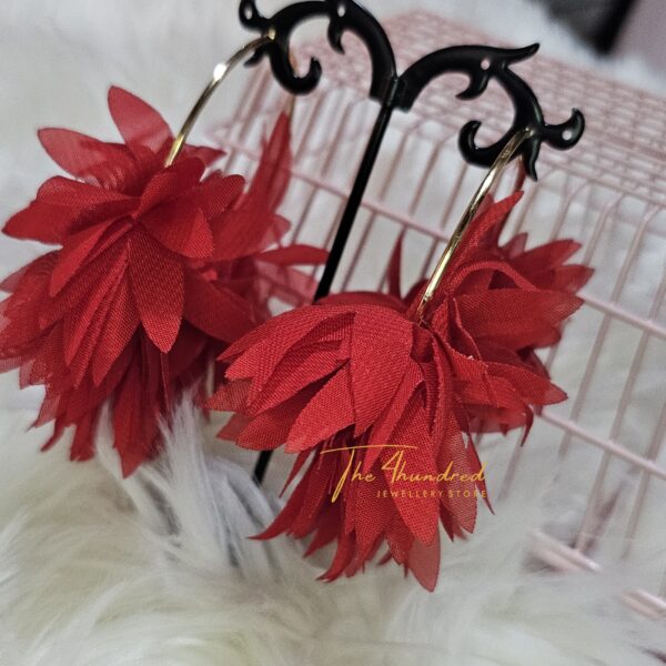 Red Floral Earring