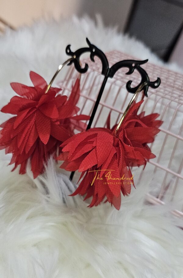 Red Floral Earring