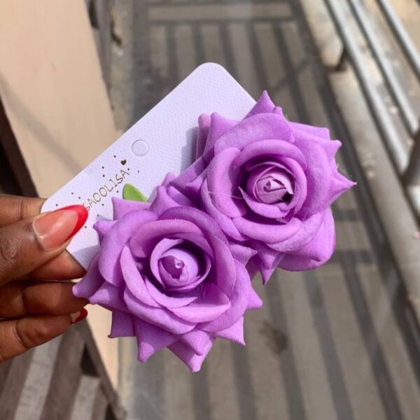 Rose Earring, Purple