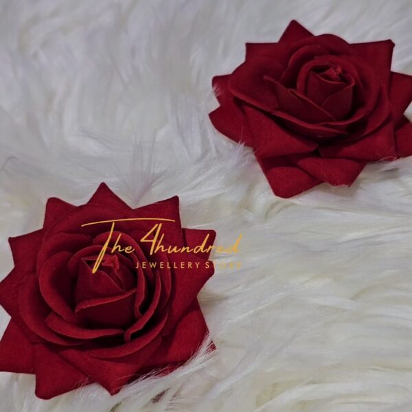 Rose Earring, Red