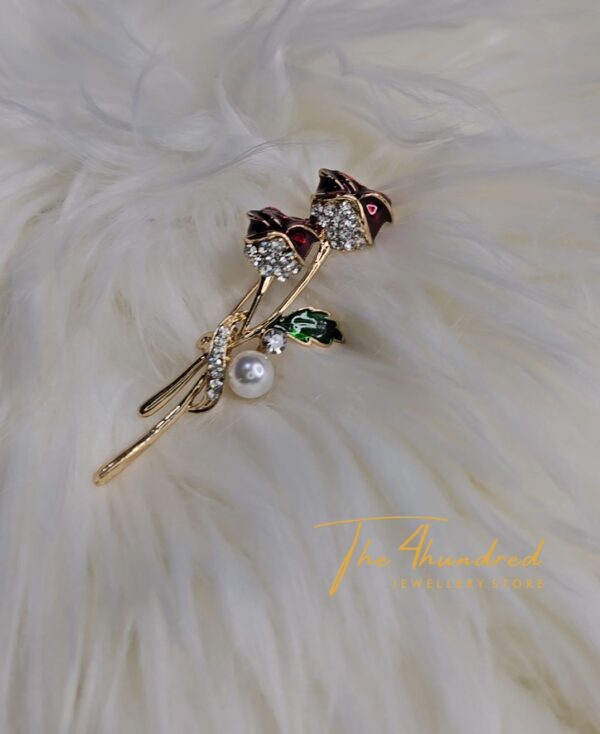 Pin Rose Flower Brooche