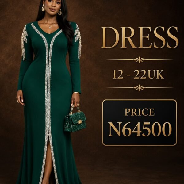Embellished Maxi Dress, Green
