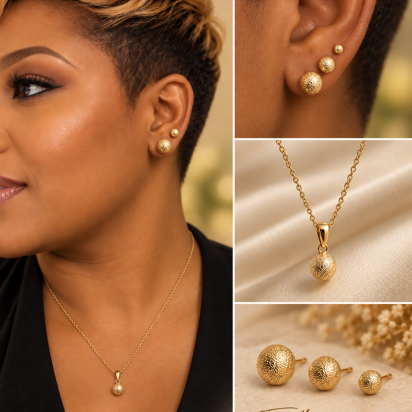 Ball Shape Earring & Pendant Set