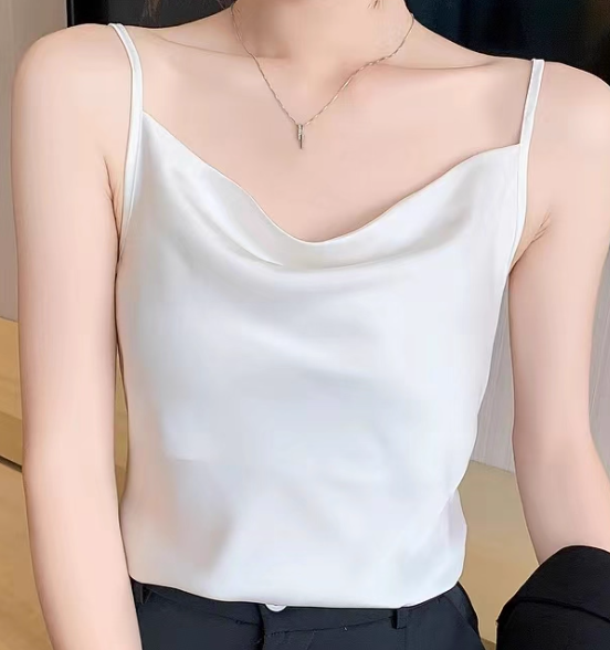 Cowlneck Camisole, White