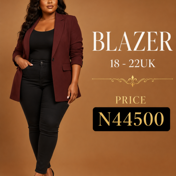 Plus Single Button Midi Blazer, Coffee