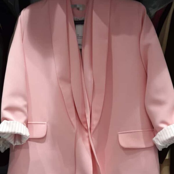Shawl Collar Blazer, Baby Pink {No Button}