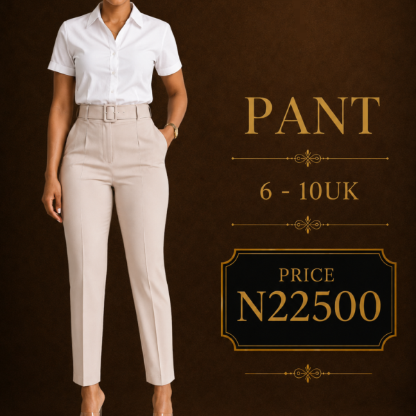 Belted Peg Leg Pant, Khaki