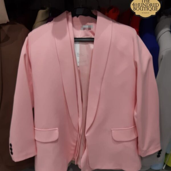Shawl Collar Blazer, Baby Pink {Button Detail}