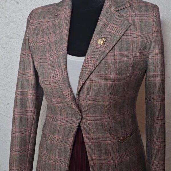 Plaid Blazer, Pink
