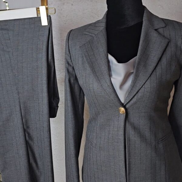Pin Stripe Suit Set, Gray