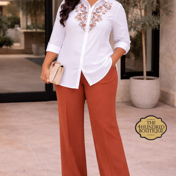 Floral Collar Shirt, White