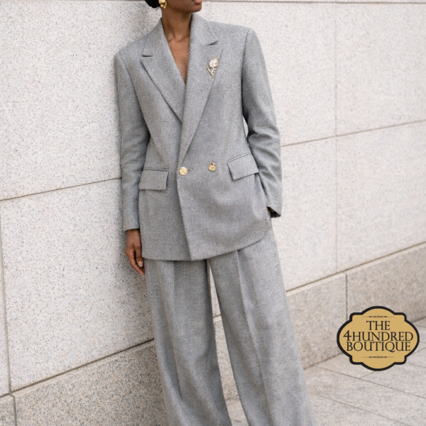 Tweed Oversize Blazer, Gray