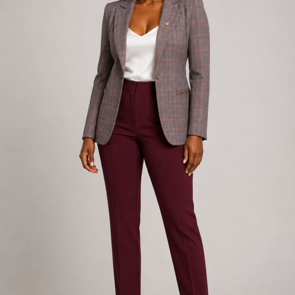 Plaid Blazer, Pink