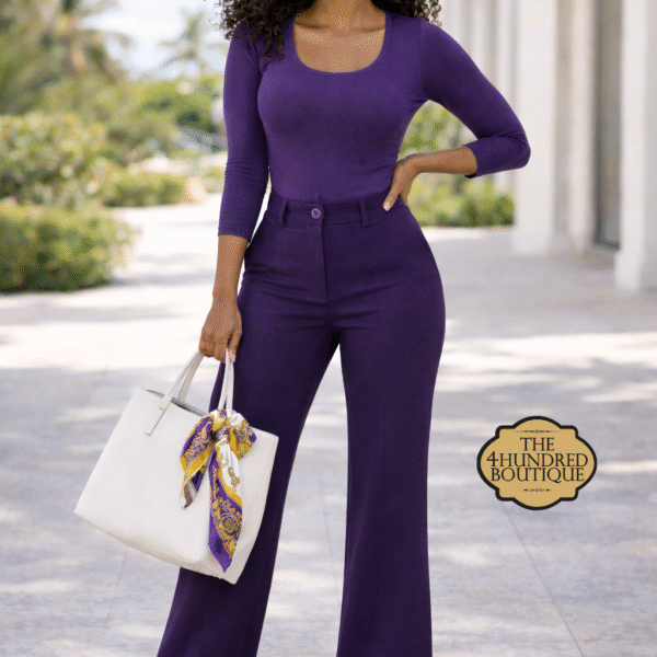 Essential Long Sleeve Body Top, Purple