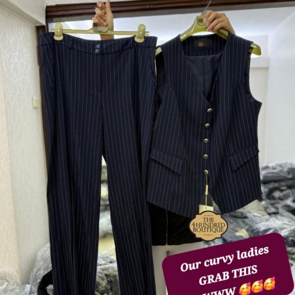 Plus Striped Vest Set