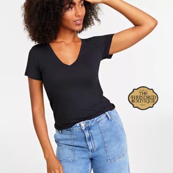 Essential V short sleeve bodytop, Black