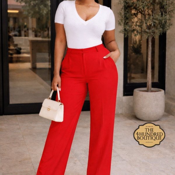 Lengthy Wide Leg Pant, Red