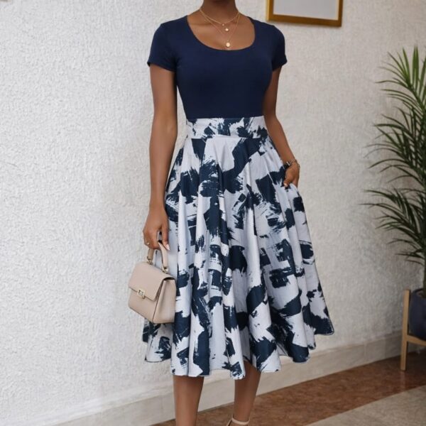 Color Splash Flare Skirt