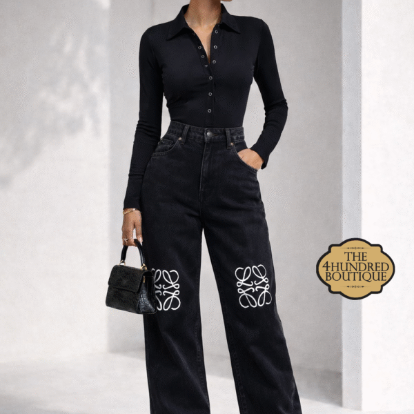 Long Sleeve Bodysuit, Black