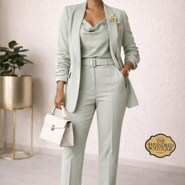 Slimfit Ruched Sleeve Blazer, Mint